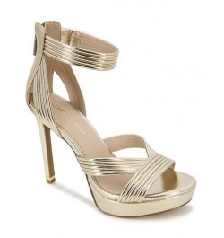 Women's Strappy Nadine Sandals Tan/Beige $50.04 Shoes