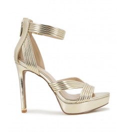 Women's Strappy Nadine Sandals Tan/Beige $50.04 Shoes