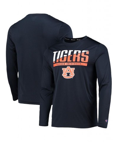 Men's Navy Auburn Tigers Wordmark Slash Long Sleeve T-shirt $24.29 T-Shirts