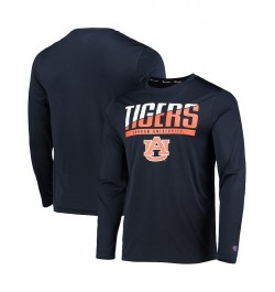 Men's Navy Auburn Tigers Wordmark Slash Long Sleeve T-shirt $24.29 T-Shirts