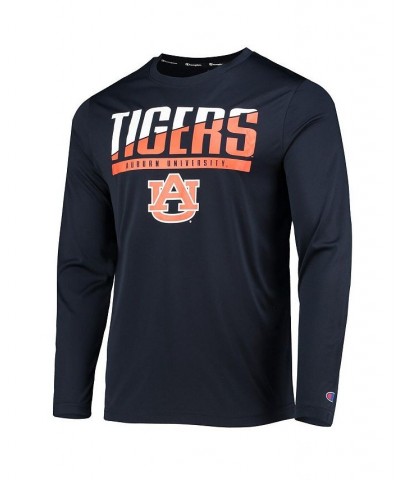 Men's Navy Auburn Tigers Wordmark Slash Long Sleeve T-shirt $24.29 T-Shirts