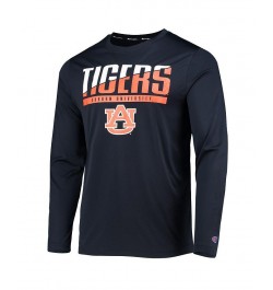 Men's Navy Auburn Tigers Wordmark Slash Long Sleeve T-shirt $24.29 T-Shirts