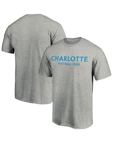 Men's Branded Heather Gray Charlotte FC Wordmark T-shirt $14.57 T-Shirts