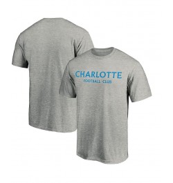 Men's Branded Heather Gray Charlotte FC Wordmark T-shirt $14.57 T-Shirts