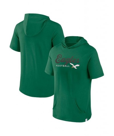 Men's Branded Kelly Green Philadelphia Eagles Offensive Strategy Short Sleeve Pullover Hoodie $22.50 Sweatshirt