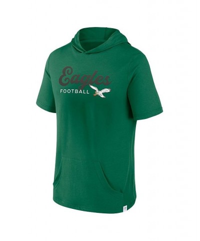 Men's Branded Kelly Green Philadelphia Eagles Offensive Strategy Short Sleeve Pullover Hoodie $22.50 Sweatshirt