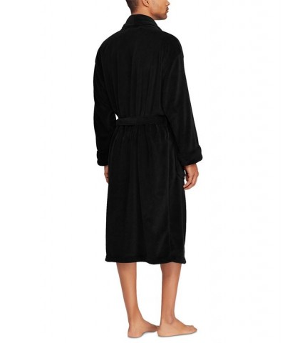 Men's Sleepwear Soft Cotton Kimono Velour Robe Black $61.25 Pajama