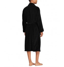 Men's Sleepwear Soft Cotton Kimono Velour Robe Black $61.25 Pajama