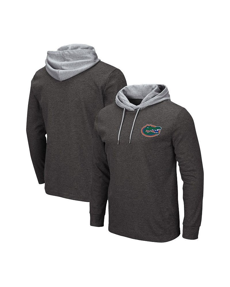 Men's Heathered Black and Heathered Gray Florida Gators Milhouse 2.0 Athletic Fit Long Sleeve Hooded Thermal $30.24 T-Shirts