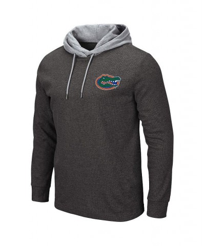 Men's Heathered Black and Heathered Gray Florida Gators Milhouse 2.0 Athletic Fit Long Sleeve Hooded Thermal $30.24 T-Shirts