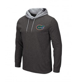 Men's Heathered Black and Heathered Gray Florida Gators Milhouse 2.0 Athletic Fit Long Sleeve Hooded Thermal $30.24 T-Shirts