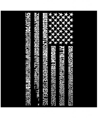 Men's Word Art National Anthem Flag Crewneck Sweatshirt Black $24.00 Sweatshirt