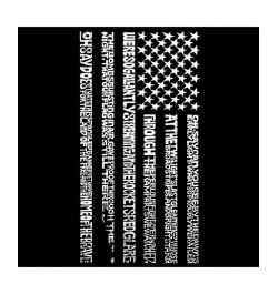 Men's Word Art National Anthem Flag Crewneck Sweatshirt Black $24.00 Sweatshirt