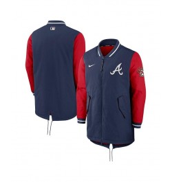 Men's Navy Atlanta Braves Dugout Performance Full-Zip Jacket $75.90 Jackets