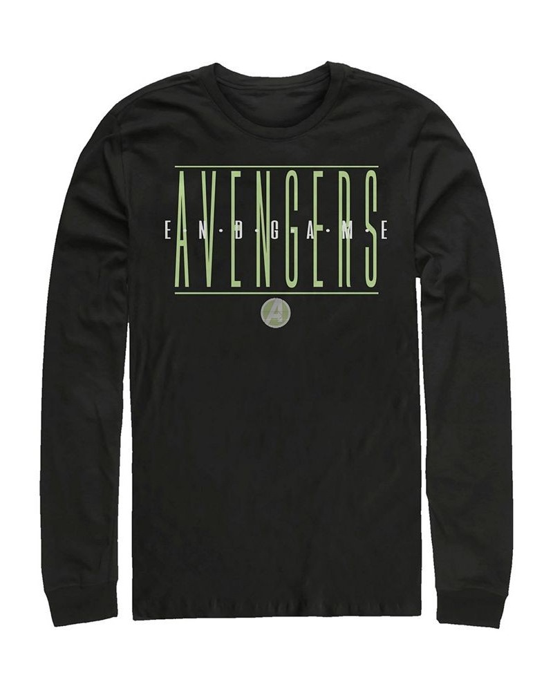 Marvel Men's Avengers Endgame Text Logo, Long Sleeve T-shirt Black $16.80 T-Shirts