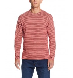 Men's Long Sleeve Crew Neck Striped T-shirt Yellow $17.46 T-Shirts