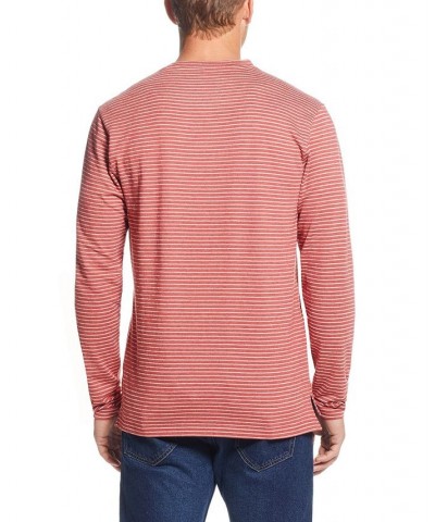 Men's Long Sleeve Crew Neck Striped T-shirt Yellow $17.46 T-Shirts