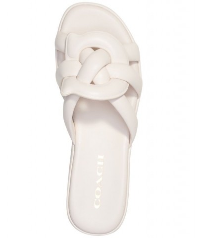 Everette Woven Soft Emblem Flatform Sandals White $111.80 Shoes