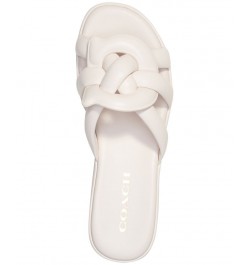 Everette Woven Soft Emblem Flatform Sandals White $111.80 Shoes