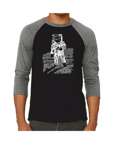 Astronaut Men's Raglan Word Art T-shirt Gray $24.74 T-Shirts