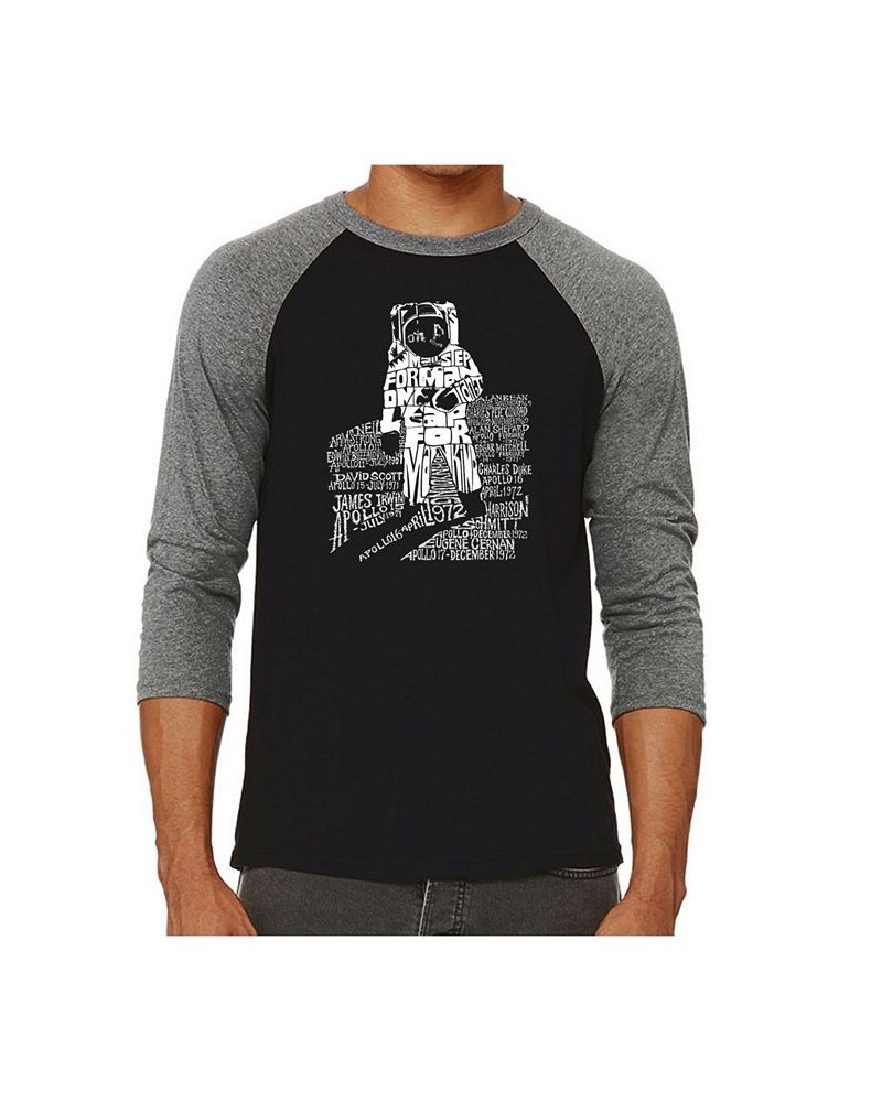 Astronaut Men's Raglan Word Art T-shirt Gray $24.74 T-Shirts