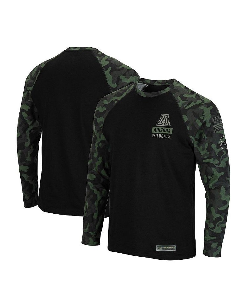 Men's Black Arizona Wildcats OHT Military-Inspired Appreciation Camo Raglan Long Sleeve T-shirt $25.00 T-Shirts