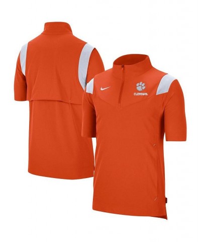 Men's Orange Clemson Tigers Coach Short Sleeve Quarter-Zip Jacket $38.40 Jackets