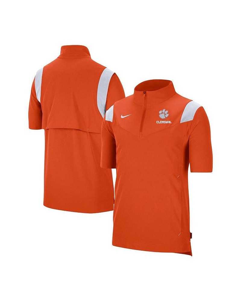 Men's Orange Clemson Tigers Coach Short Sleeve Quarter-Zip Jacket $38.40 Jackets