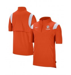 Men's Orange Clemson Tigers Coach Short Sleeve Quarter-Zip Jacket $38.40 Jackets