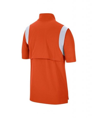 Men's Orange Clemson Tigers Coach Short Sleeve Quarter-Zip Jacket $38.40 Jackets