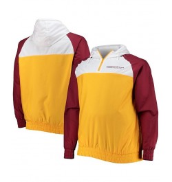 Men's Gold, Burgundy Washington Football Team Big and Tall League Raglan Quarter-Zip Hoodie $52.80 Sweatshirt