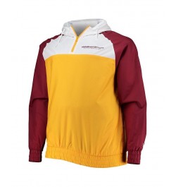 Men's Gold, Burgundy Washington Football Team Big and Tall League Raglan Quarter-Zip Hoodie $52.80 Sweatshirt