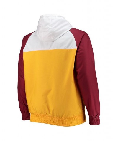 Men's Gold, Burgundy Washington Football Team Big and Tall League Raglan Quarter-Zip Hoodie $52.80 Sweatshirt