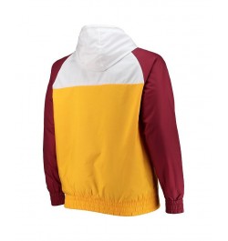 Men's Gold, Burgundy Washington Football Team Big and Tall League Raglan Quarter-Zip Hoodie $52.80 Sweatshirt