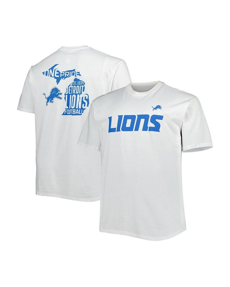 Men's Branded White Detroit Lions Big and Tall Hometown Collection Hot Shot T-shirt $17.55 T-Shirts