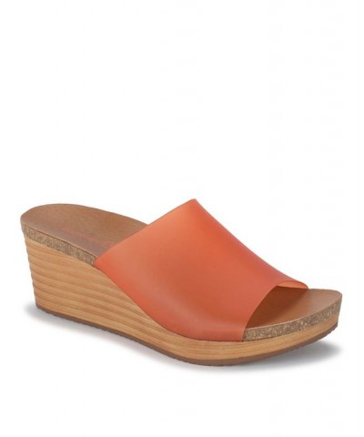 Yalissa Wedge Slide Sandals Orange $42.50 Shoes