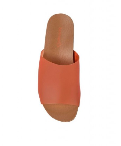 Yalissa Wedge Slide Sandals Orange $42.50 Shoes