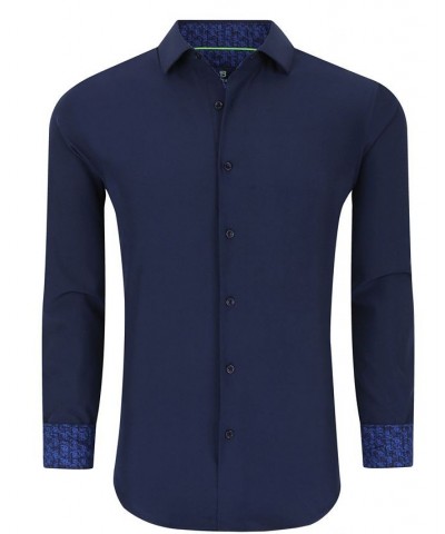 Men's Slim Fit Performance Solid Button Down Shirt Navy Solid $23.84 Dress Shirts