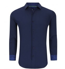 Men's Slim Fit Performance Solid Button Down Shirt Navy Solid $23.84 Dress Shirts