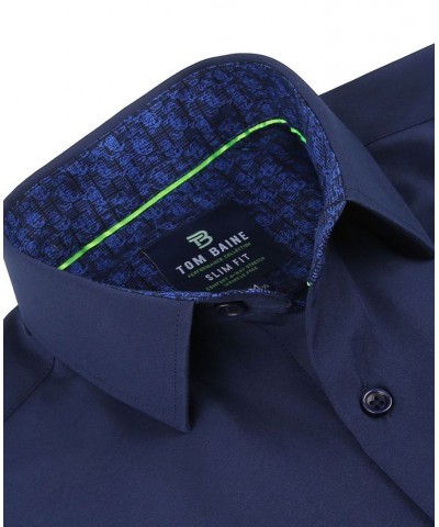 Men's Slim Fit Performance Solid Button Down Shirt Navy Solid $23.84 Dress Shirts