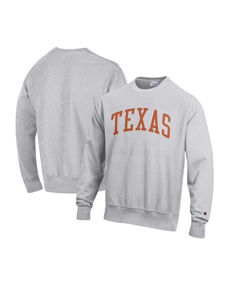 Men's Heathered Gray Texas Longhorns Arch Reverse Weave Pullover Sweatshirt $36.55 Sweatshirt