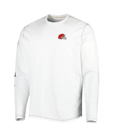 Men's White Cleveland Browns Laces Out Billboard Long Sleeve T-shirt $52.80 T-Shirts