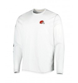 Men's White Cleveland Browns Laces Out Billboard Long Sleeve T-shirt $52.80 T-Shirts