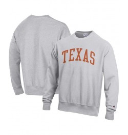 Men's Heathered Gray Texas Longhorns Arch Reverse Weave Pullover Sweatshirt $36.55 Sweatshirt