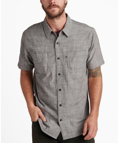 Men's Hughes Short Sleeve Button Up Shirt Gray $16.33 Shirts