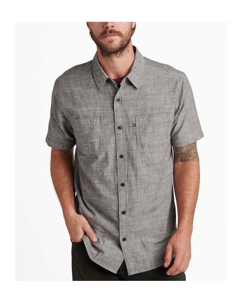 Men's Hughes Short Sleeve Button Up Shirt Gray $16.33 Shirts