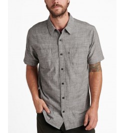 Men's Hughes Short Sleeve Button Up Shirt Gray $16.33 Shirts