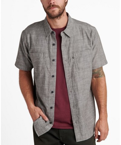 Men's Hughes Short Sleeve Button Up Shirt Gray $16.33 Shirts