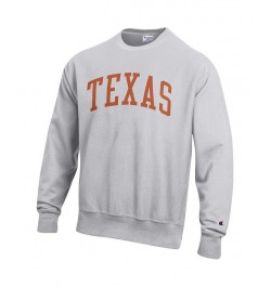 Men's Heathered Gray Texas Longhorns Arch Reverse Weave Pullover Sweatshirt $36.55 Sweatshirt