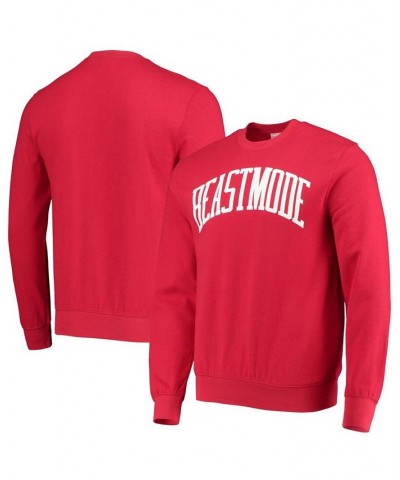 Men's Red Beast Mode Collegiate Logo Pullover Sweatshirt $30.79 Sweatshirt